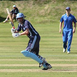 Skipper, Iain Parkhill glances one to fine leg.