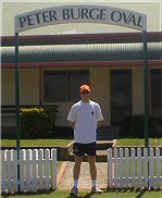 Andrew in front of clubhouse