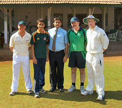 Carrick Grasshoppers meet Snehal and Sharan - Turk, Sharan, Snehal, Roger, and Andy.