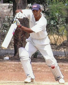 Abbas in batting action