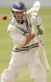 Davy in batting action