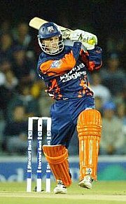 Davy in batting action