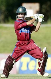 Davy in batting action